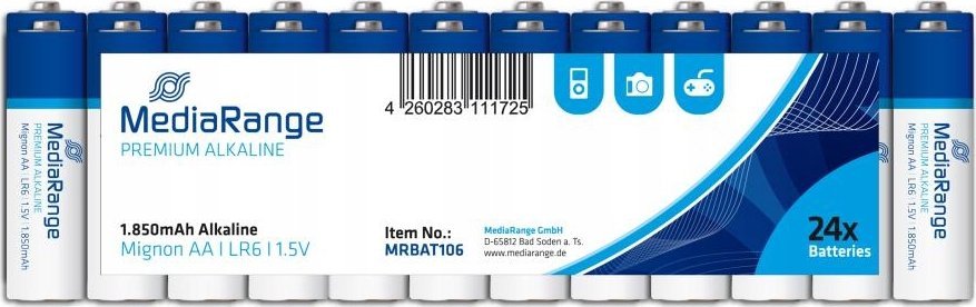 MediaRange BATTERY ALKALINE AA 1.5V/24PCS MRBAT106 MEDIARANGE