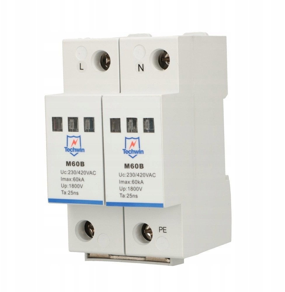 M60B2 | Ogranicznik Przepięć | 2P 1F 60Ka Max Prąd Udarowy