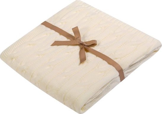 UVIE kocyk dziecięcy warkocz 80 x 90cm ecru