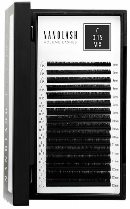 Zestaw sztuczne rzęsy Nanolash VOLUME LASHES Doczepy 6-13 mm