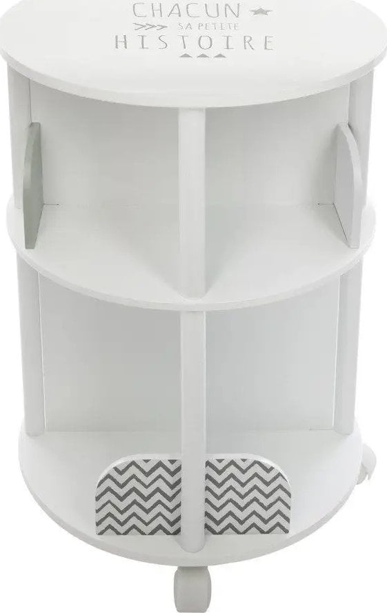 Atmosphera Szafka na książki dla dzieci, regał drewniany, regał, okrągła półka na książki, półki do pokoju dziecięcego, szafka na kółkach