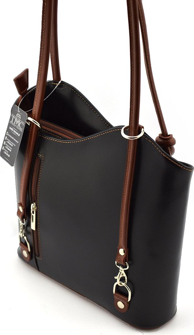 Vera Pelle Torebka-plecak vp115l Czarny/Brazowy