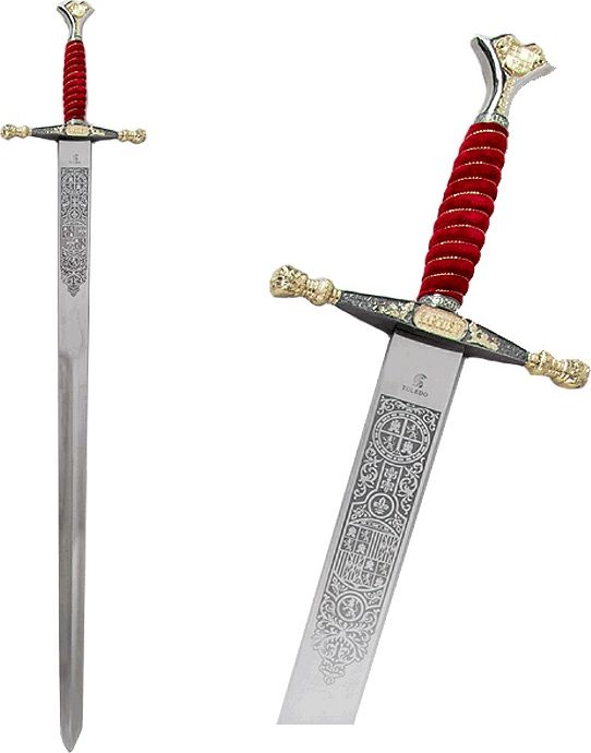 PŁATNERZE HISZPAŃSCY Grawerowany Miecz Karola V Habsburga (243)