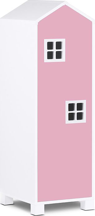 Konsimo Szafa MIRUM 08 biała/różowa domek z półkami KONSIMO
