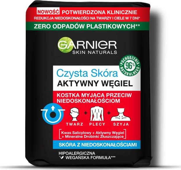 Garnier Skin Naturals Czysta Skóra Aktywny Węgiel Kostka myjąca przeciw niedoskonałościom 100g