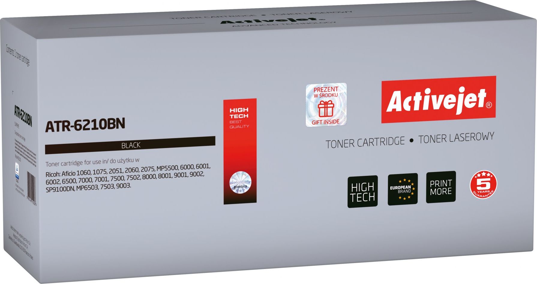Toner Activejet Activejet Toner Activejet ATR-6210BN (zamiennik Ricoh AF-6210D; Supreme; 43000 stron; czarny)
