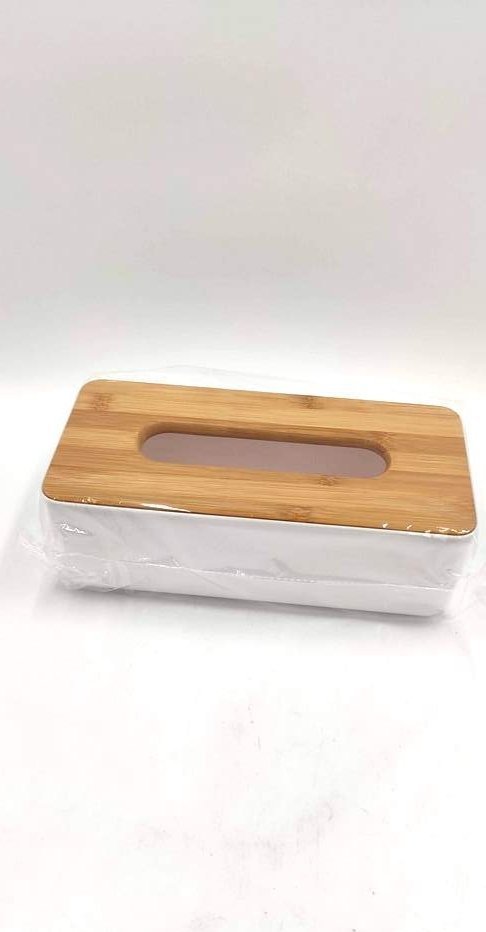 Bisk Snow Pojemnik Na Chusteczki Bambus Biały