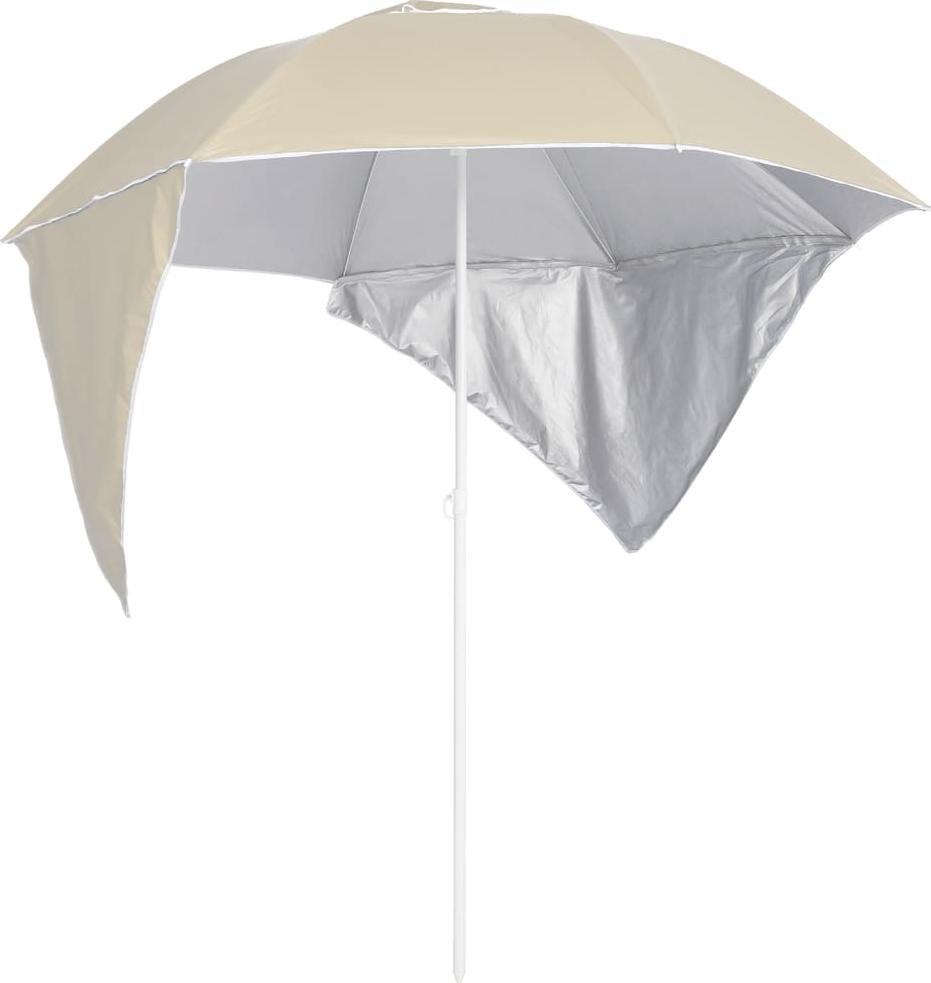 vidaXL vidaXL Parasol plażowy ze ściankami bocznymi, piaskowy, 215 cm