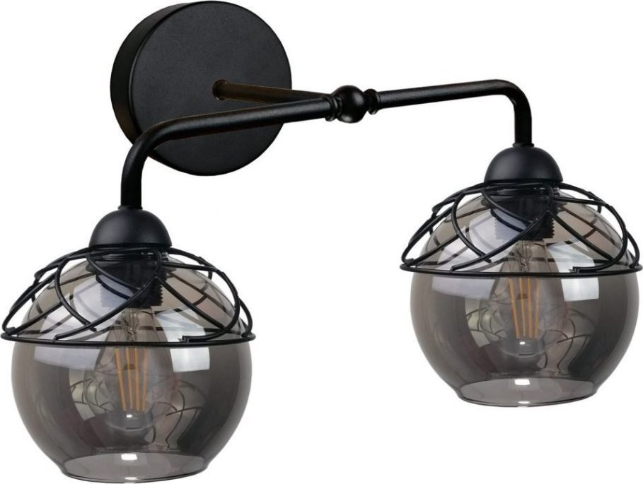 Kinkiet Keter Lighting Kinkiet 2xE27 MERA BLACK