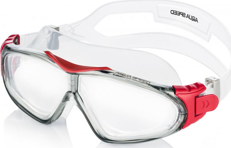 Aqua-Speed Gogle pływackie panoramiczne Sirocco transparentno-czerwone