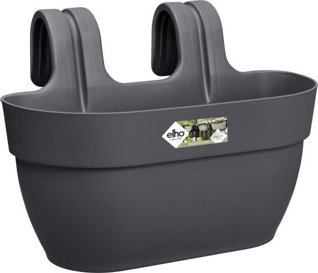 Elho ELHO - Doniczka - Vibia Campana Easy Hanger Medium - Antracyt - Balkon zewnetrzny - L 24,1 x W 36 x H 26,5 cm