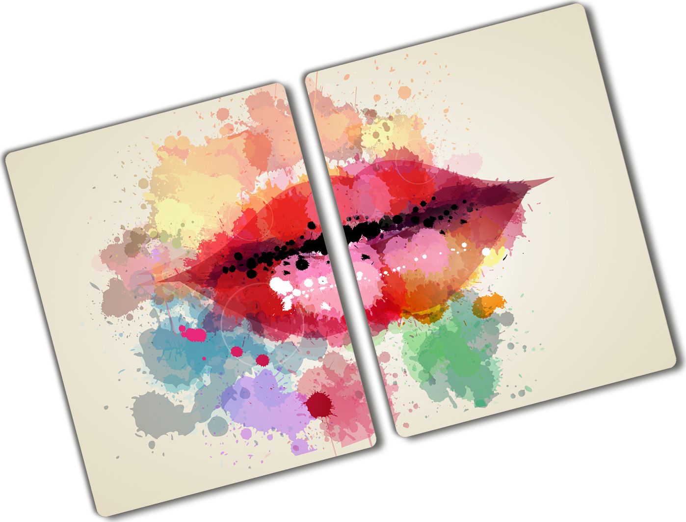 Deska do krojenia Tulup szklana Kolorowe usta 2 52x2szt.