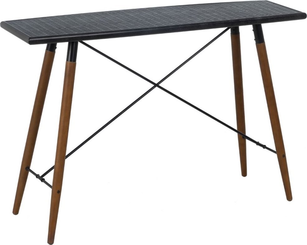 Bigbuy Home Konsola Czarny Naturalny Drewno Żelazo Drewno MDF 120 x 38 x 81 cm