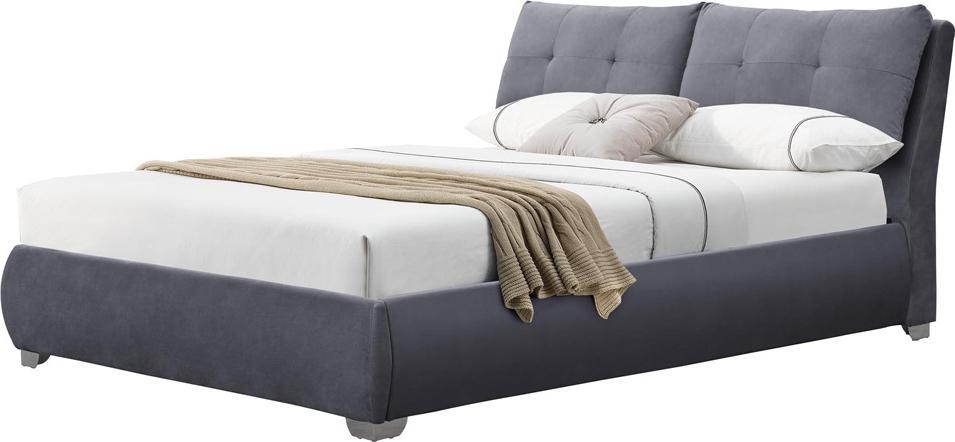 Selsey SELSEY Łóżko tapicerowane z pojemnikiem Katela 160 x200 cm popielate