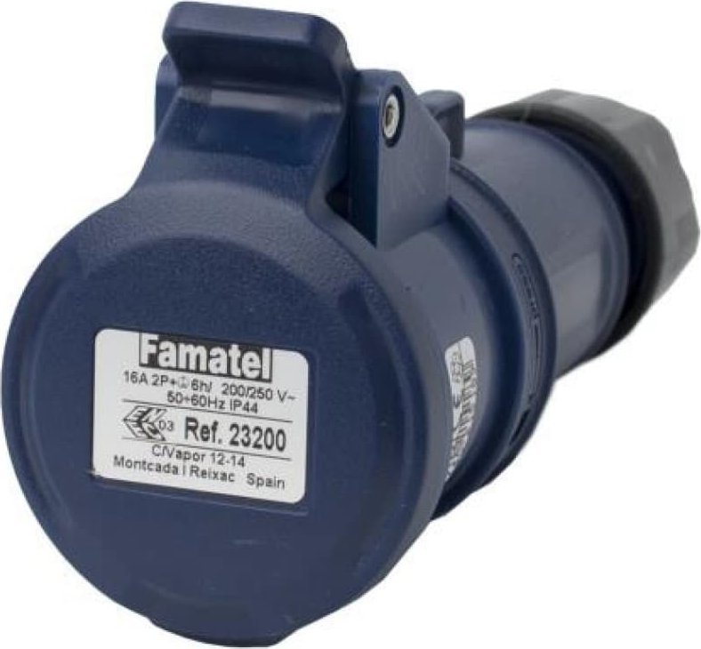 FAMATEL Gniazdo przenośne 16A 3P 230V niebieskie IP44 TOP SpeedPRO 23200