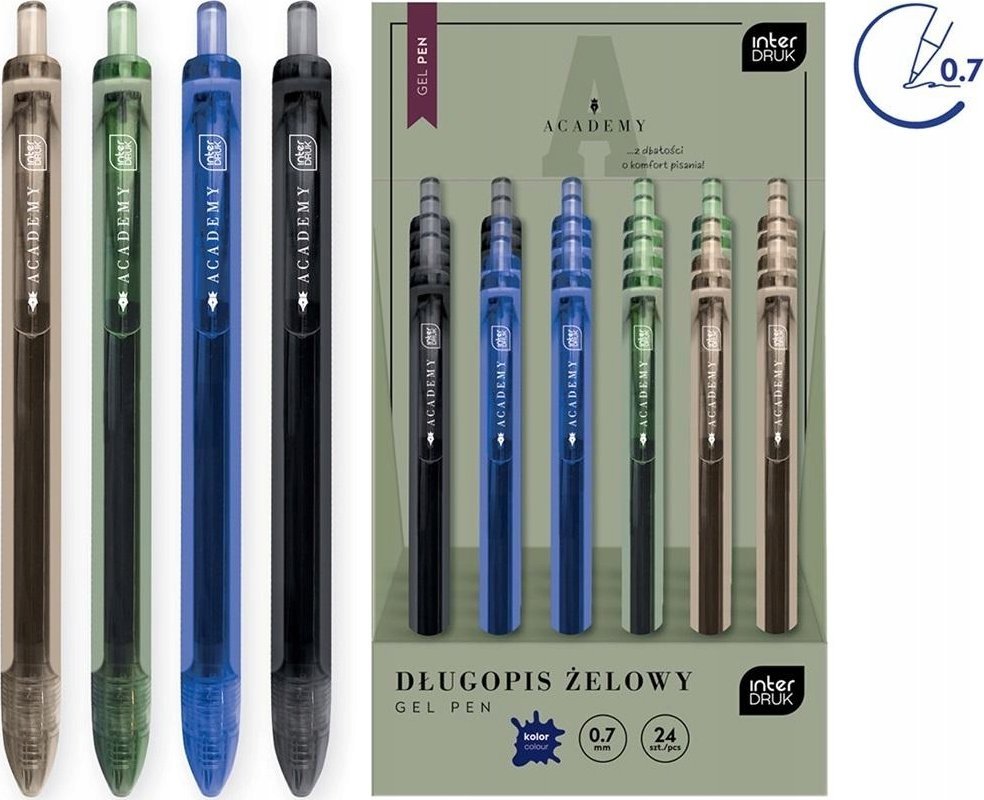 Platinet Długopis żelowy Academy (24szt)