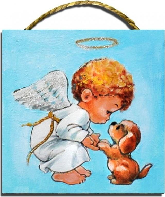 GO-BI Obraz Na Desce Anioł Błękitny 22x22cm uniwersalny