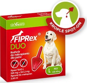 TropiDog VET-AGRO FIPREX DUO L 268 mg + 241,2 mg roztwór do nakrapiania dla psów