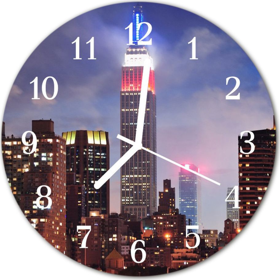 Tulup Zegar na szkle Prezent Miasto budynki Miasto fi 30 cm 43251157