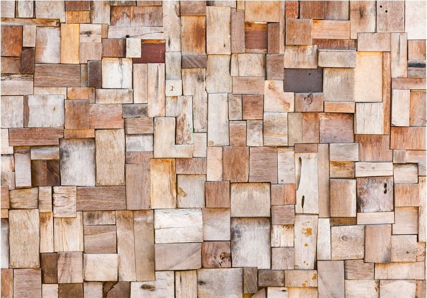 DecoNest Fototapeta - Modrzewiowa mozaika - 150X105