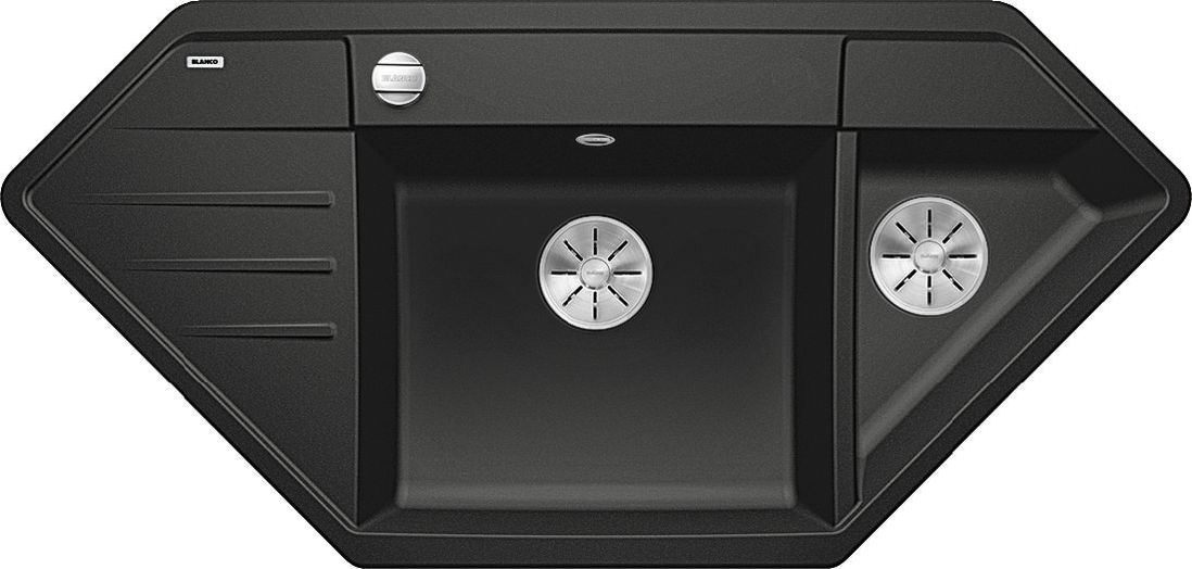 Zlewozmywak Blanco Lexa 9 E Silgranit PuraDur Antracyt narożny, korek auto., InFino