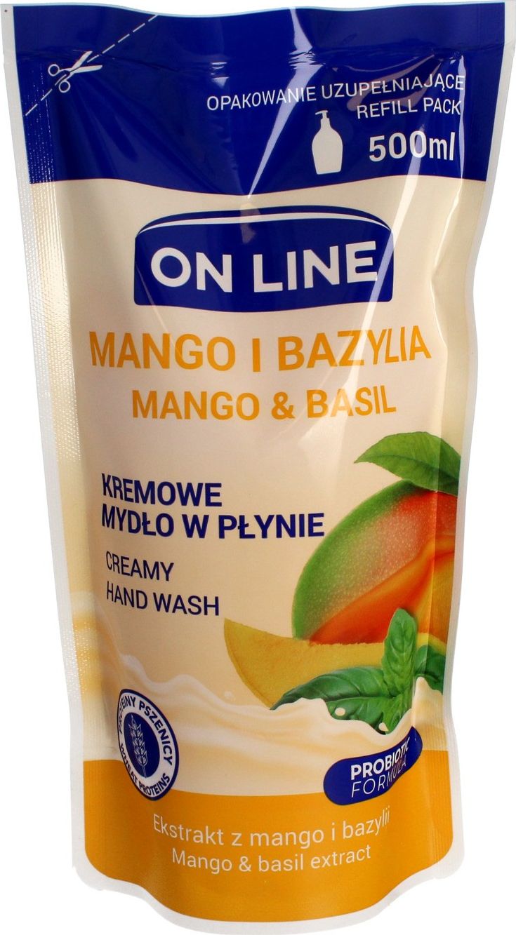 On Line Mydło w płynie Probiotic Formula Mango i bazylia uzupełnienie 500ml