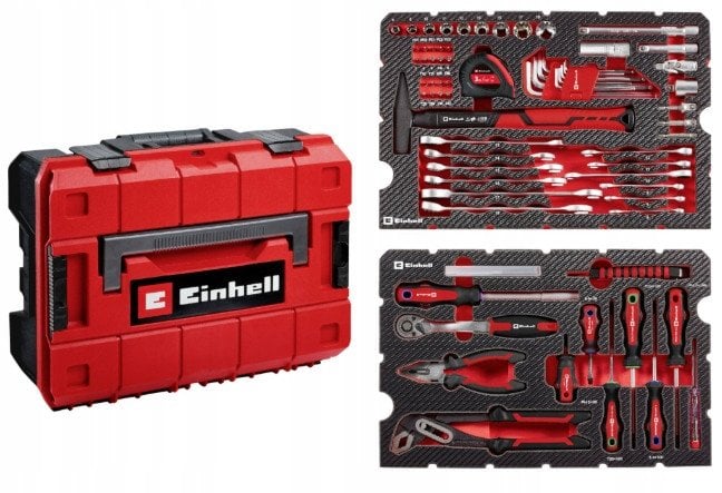 EINHELL work tool and accessory set, 3/8'', 1/4'', 1/2'', E-CASE case, 80 pcs.