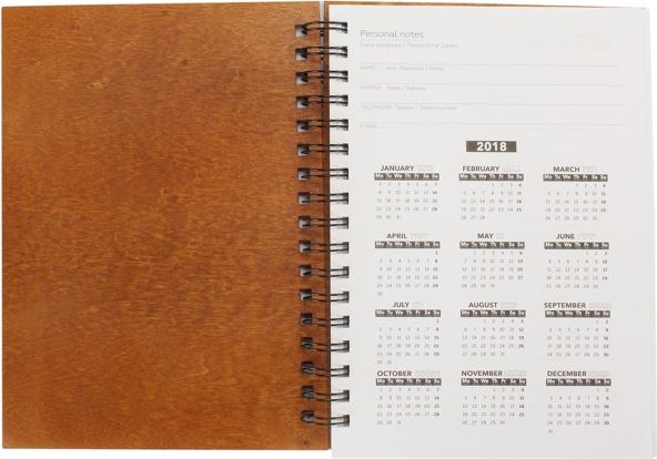 SmartWoods SMARTWOODS DREWNIANY TERMINARZ NA KOLE BRĄZOWY TRÓJKĄTY