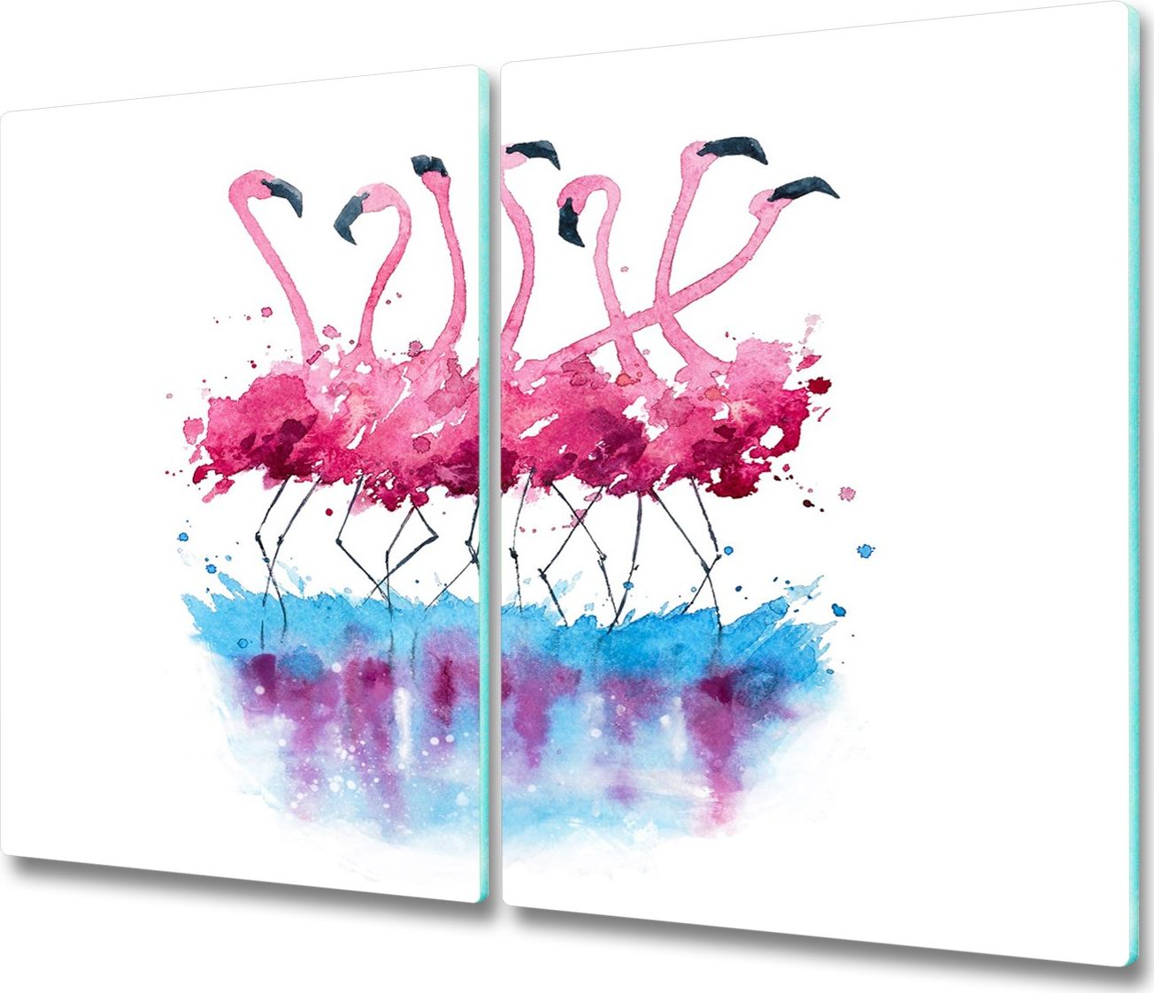 Deska do krojenia Tulup szklana Flamingi 1 52x30cm 2szt.