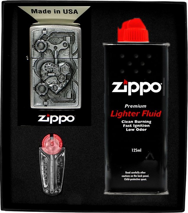 Zestaw ZIPPO Zapalniczka STEAMPUNKT HEART Prezentowy No1