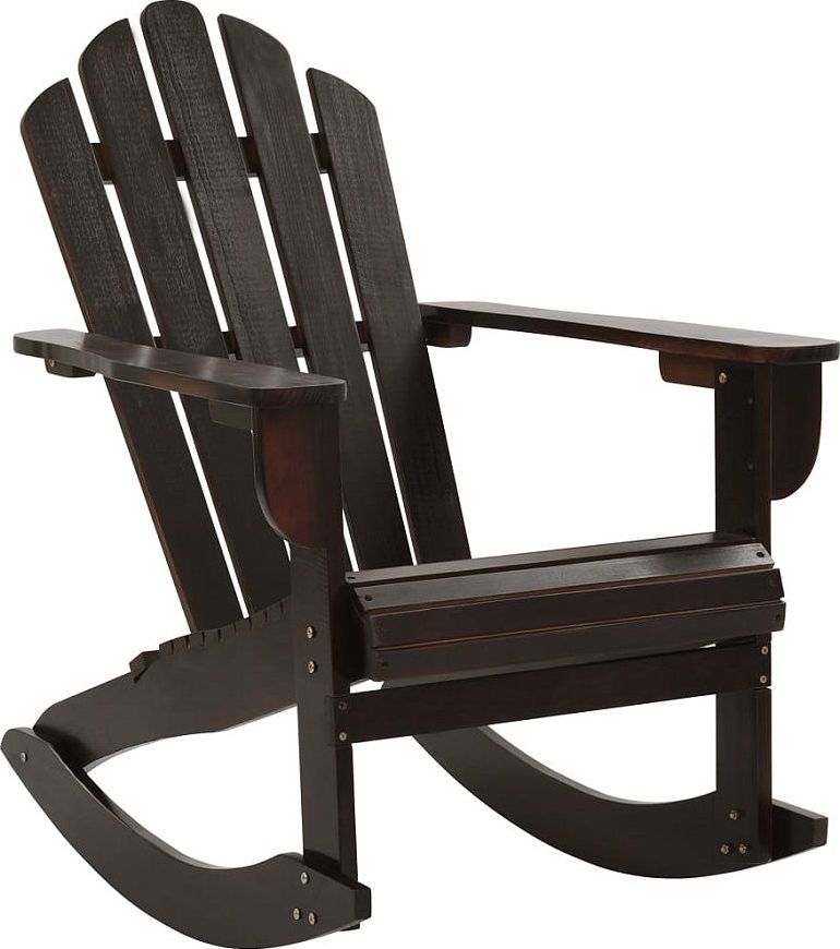 Elior Drewniane bujane krzesło ogrodowe Daron - brązowe (E5521)