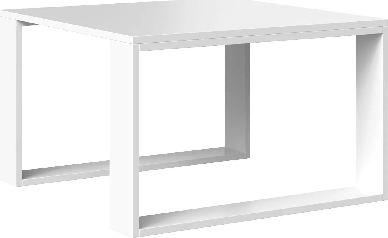 Elior Biały kwadratowy stolik kawowy do narożnika - Juwis 3X