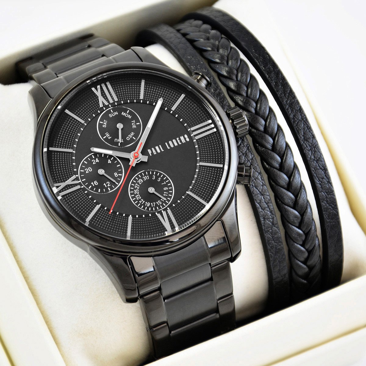 Zestaw męski zegarek Paul Lorens-SAVRES- PL11652B6-1A5 + bransoletka