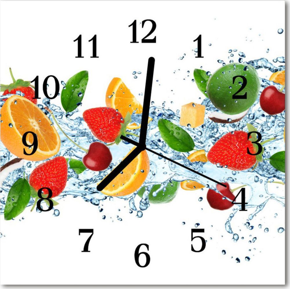 Tulup Zegar szklany kwadratowy Owoc 30x30 cm -54724278