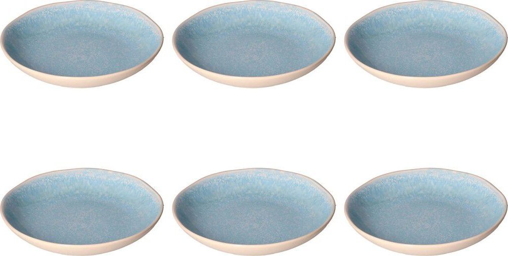 Novastyl ROSE&TULIPANI CONCERTO FUSE AZZURRO Zestaw 6 talerzy do zupy 21 cm