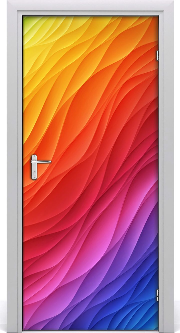 Tulup Fototapeta samoprzylepna na drzwi 95 x 205 cm kolorowe fale