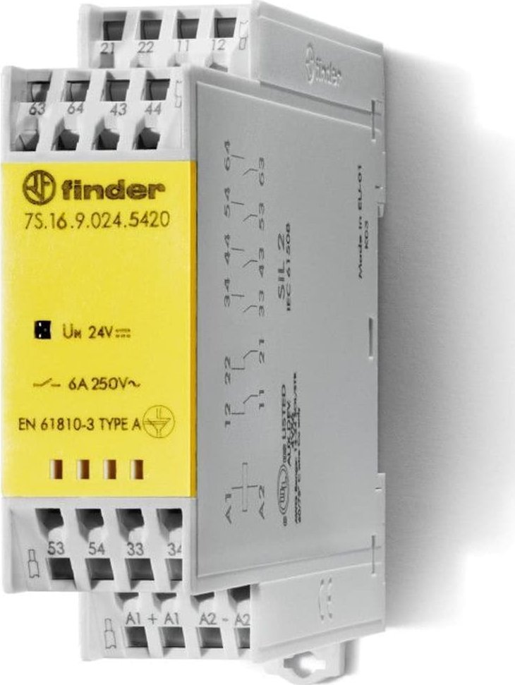 Finder Przekaźnik bezpieczeństwa z wymuszonym prowadzeniem styków 7S.16.9.024.5420