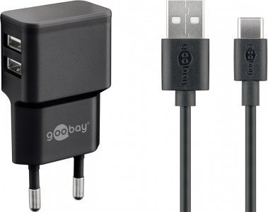 Ładowarka Goobay Zestaw do ładowania z dwoma USB-C 2,4 A