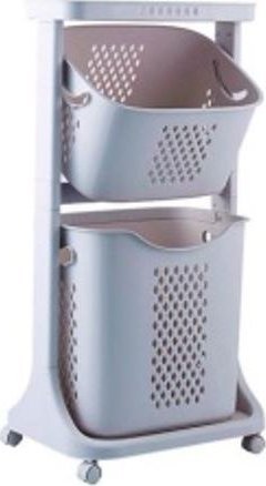 Pojemnik na zabawki kosz na ubrania organizer podwójny jeżdżący