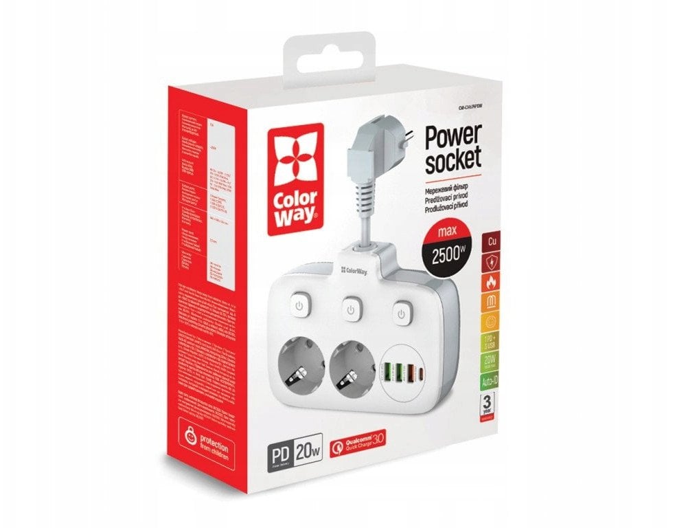 ColorWay Power Socket | CW-CHE24PDW