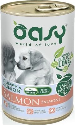 Oasy Puszka One Protein Puppy z łososiem 400g