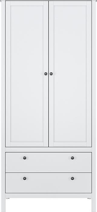 Konsimo Szafa dwudrzwiowa biała elegancka z drążkiem FARGE