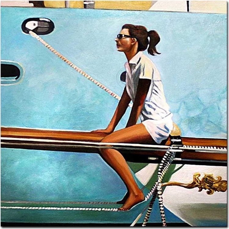 GO-BI Obraz "Jack Vettriano" ręcznie malowany 120x120cm