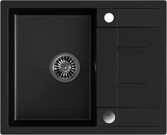 Zlewozmywak Quadron MORGAN 116 GraniteQ VERY BLACK - czarny mat / stal szlachetna