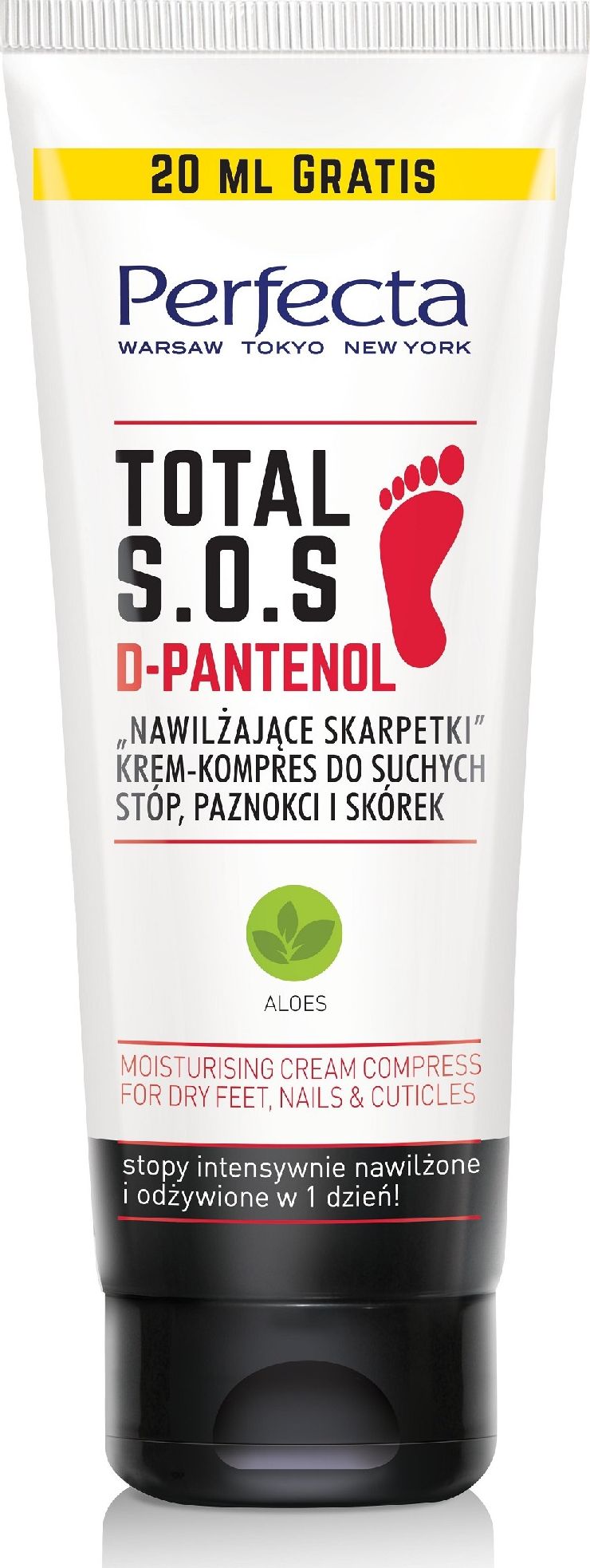 Perfecta Total S.O.S D-pantenol nawilżające skarpetki krem-kompleks do suchych stóp paznokci i skórek 120ml