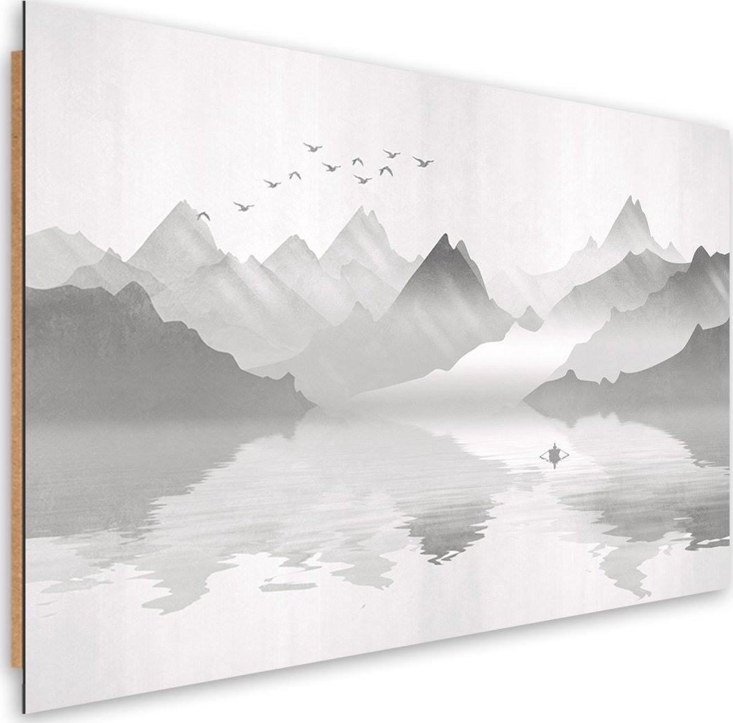 Feeby Obraz Deco Panel, Góry nad jeziorem abstrakcja - 120x80