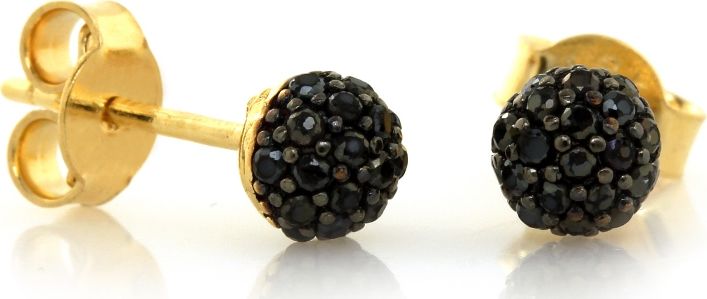 Lovrin Złote kolczyki 333 kulki małe wysadzone cyrkoniami 0,92 g