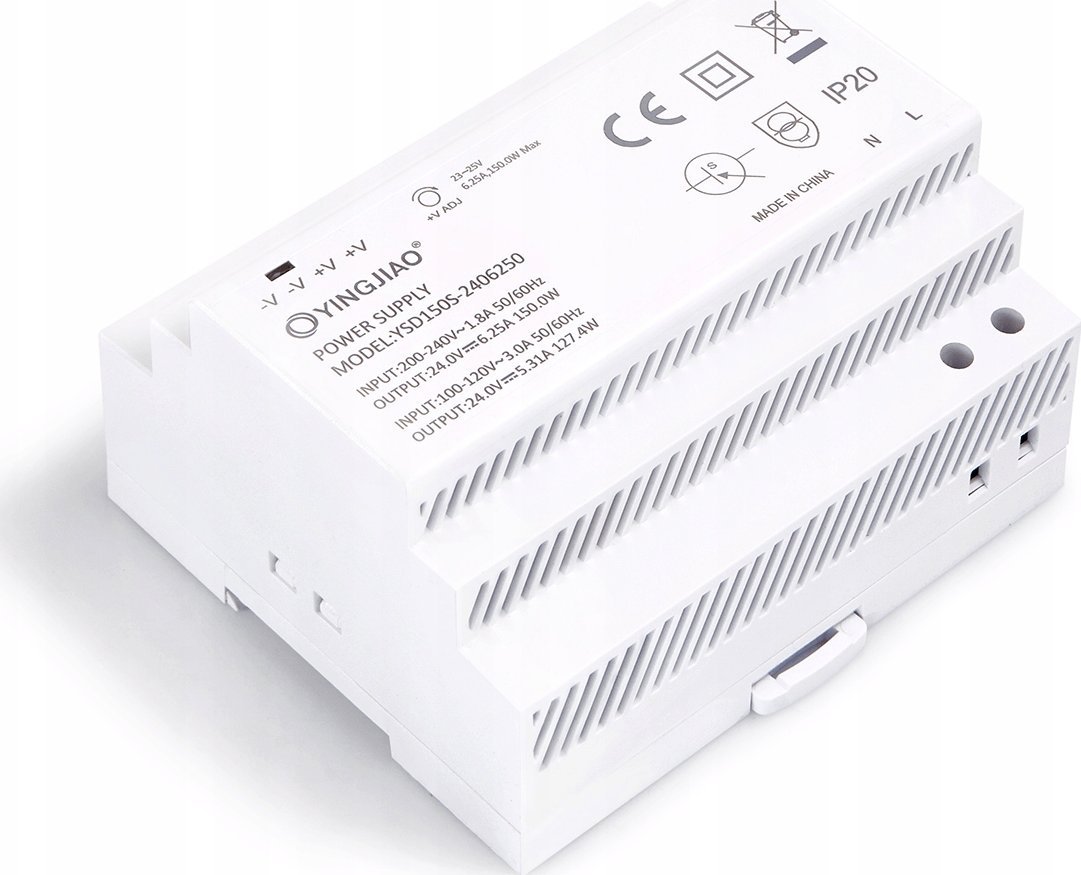YingJiao ZASILACZ IMPULSOWY NA SZYNĘ DIN YINGJIAO YSD150S-24006250 24V/150W/6,25A