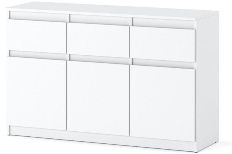 Komoda Biała Nowoczesna Pojemna Szafka Do Sypialni Salonu 3 Szuflady 120cm