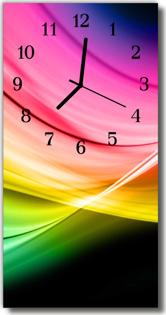 Tulup Zegar szklany Sztuka Fale abstrakcja kolorowy 30x60 - 34378189